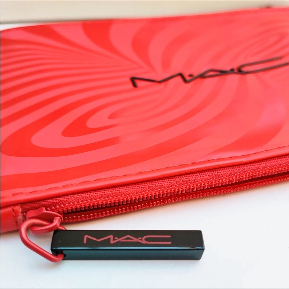 🟢3/$30 MAC Red Cosmetics Bag Double Sided with two compartments Brand New